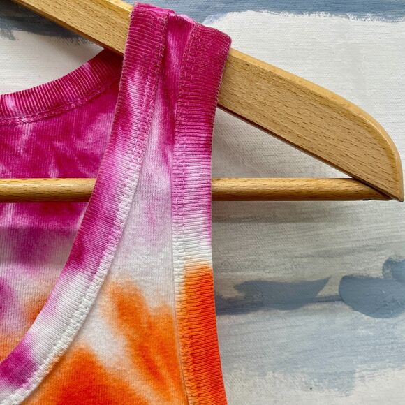 VTG Tie Dye Tank Top XL Womens Tank Top Cotton  XL Tie Dye Tank Top USA MDM XL - Picture 4 of 7